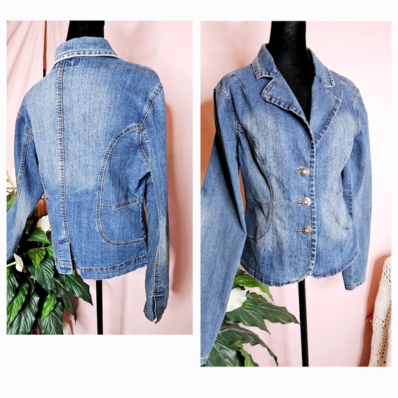 YMI Blue Jeans Jacket Bleached size XL - Picture 3 of 16